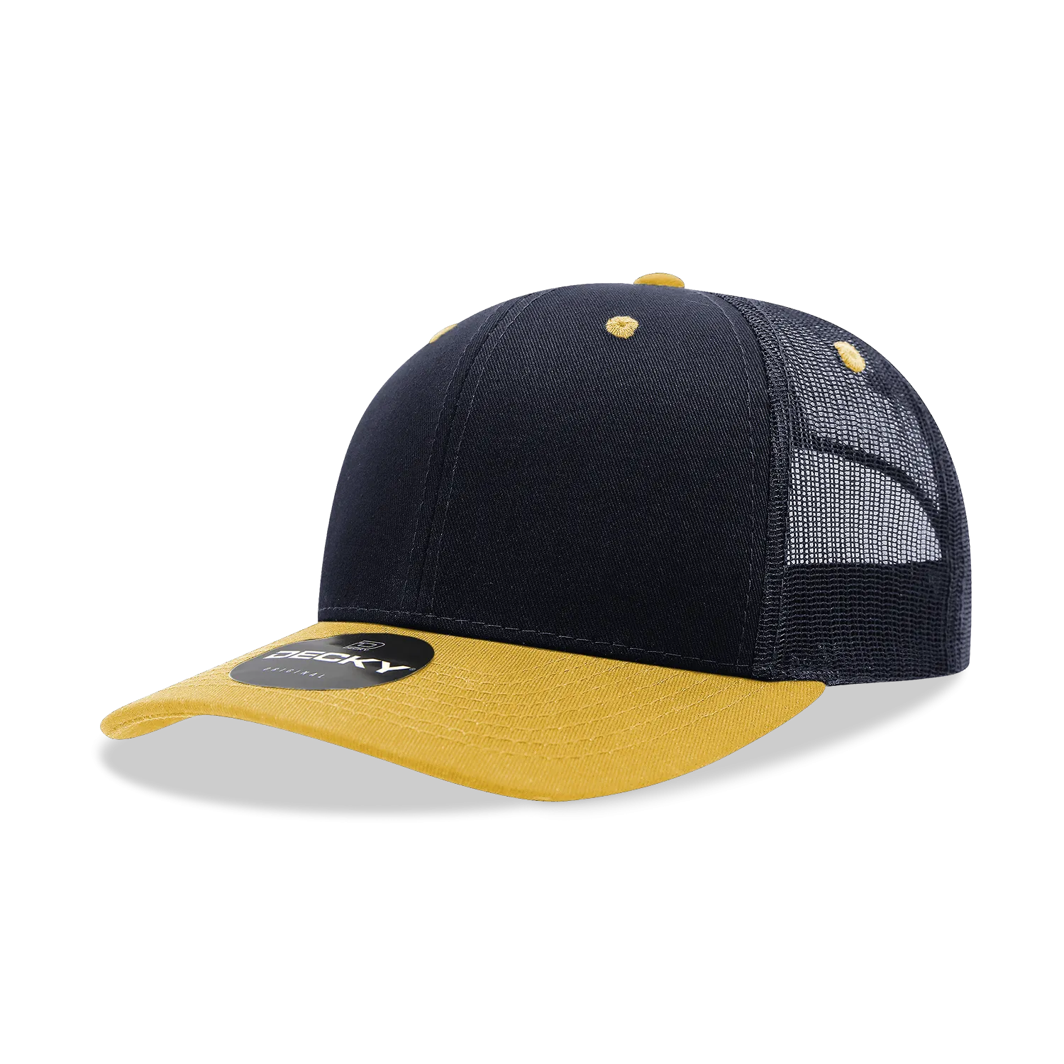 Decky 6021 - Classic Trucker Hat, 6 Panel Mid Profile Trucker Cap