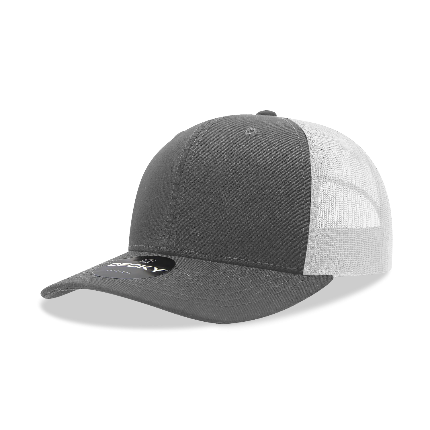 Decky 6021 - Classic Trucker Hat, 6 Panel Mid Profile Trucker Cap