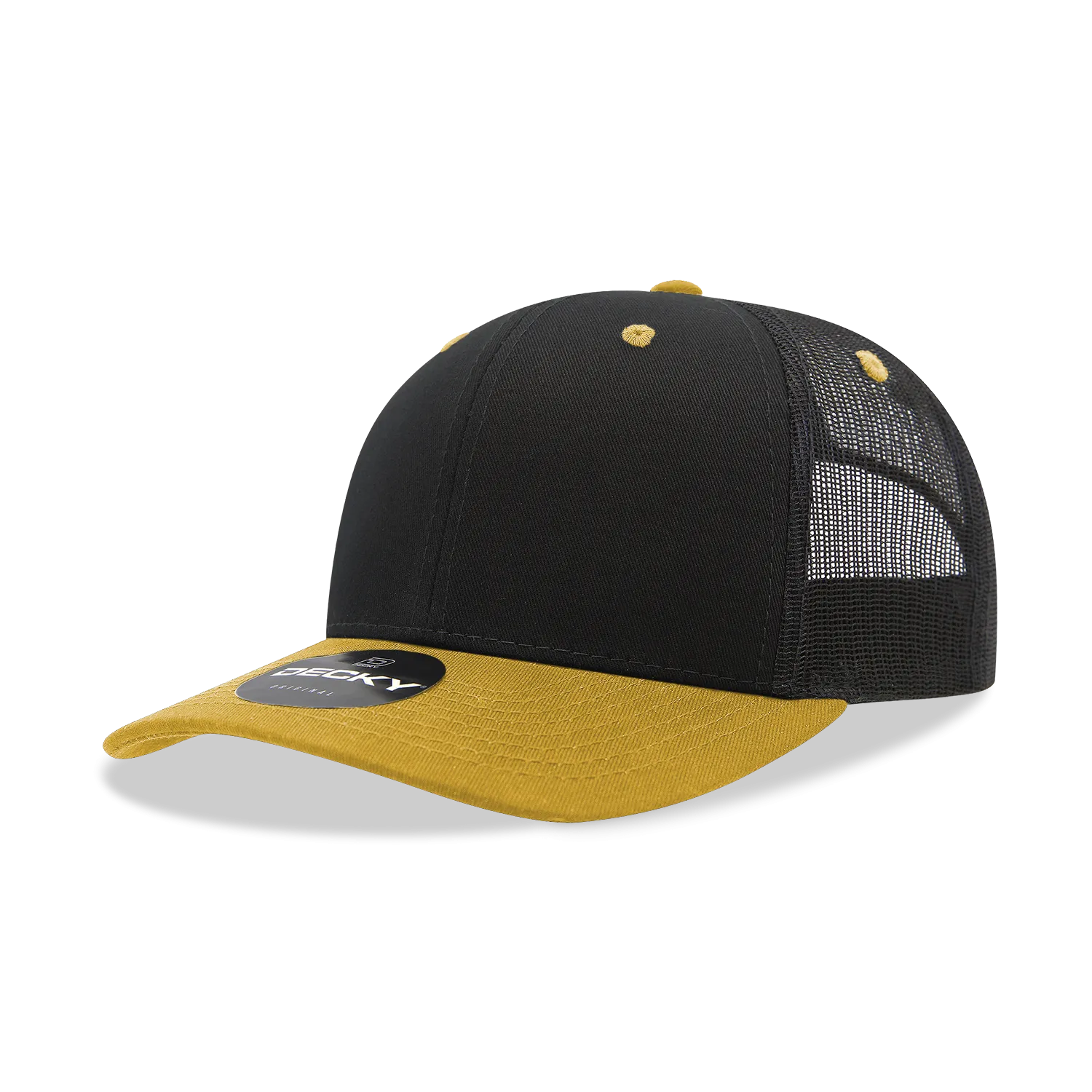 Decky 6021 - Classic Trucker Hat, 6 Panel Mid Profile Trucker Cap