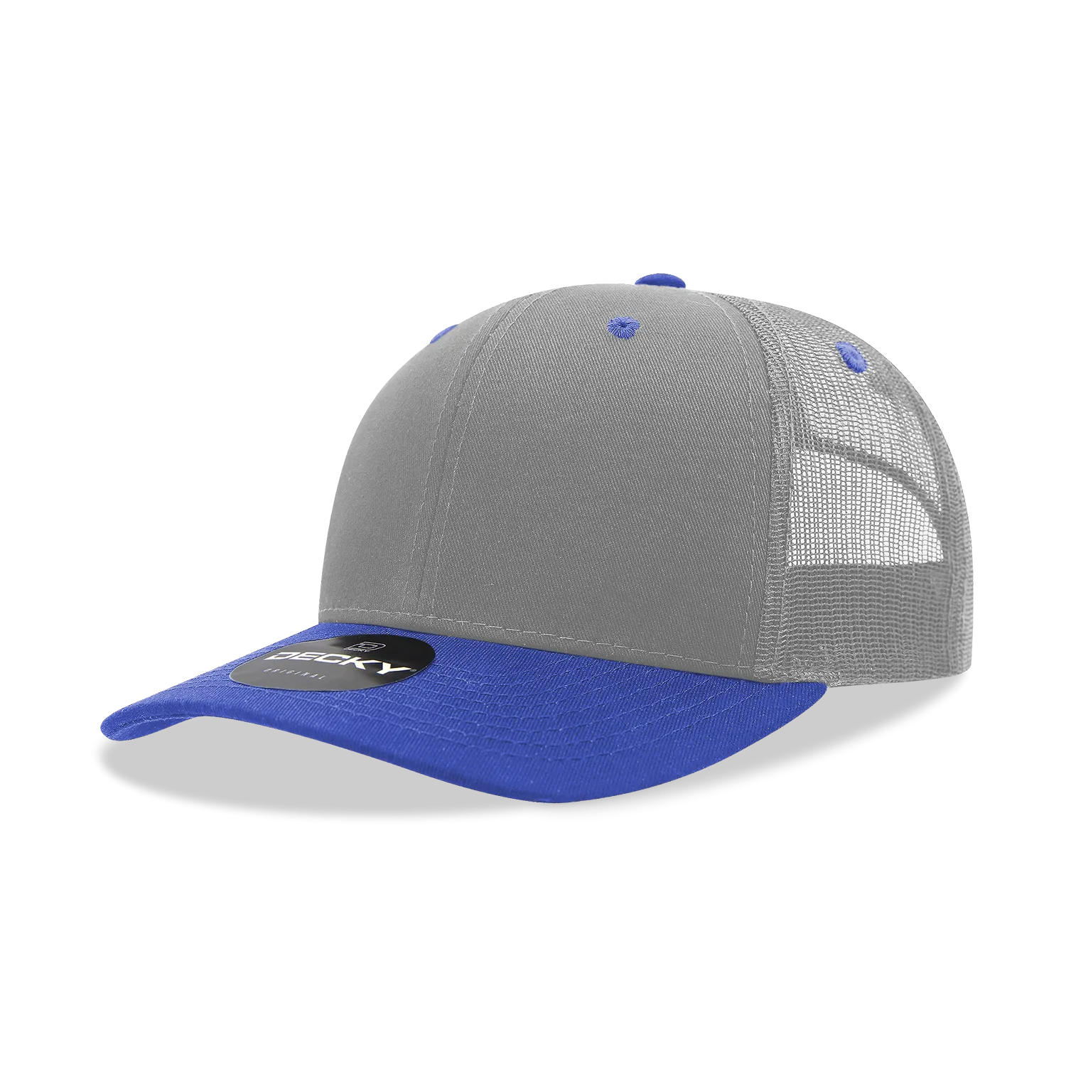 Decky 6021 - Classic Trucker Hat, 6 Panel Mid Profile Trucker Cap