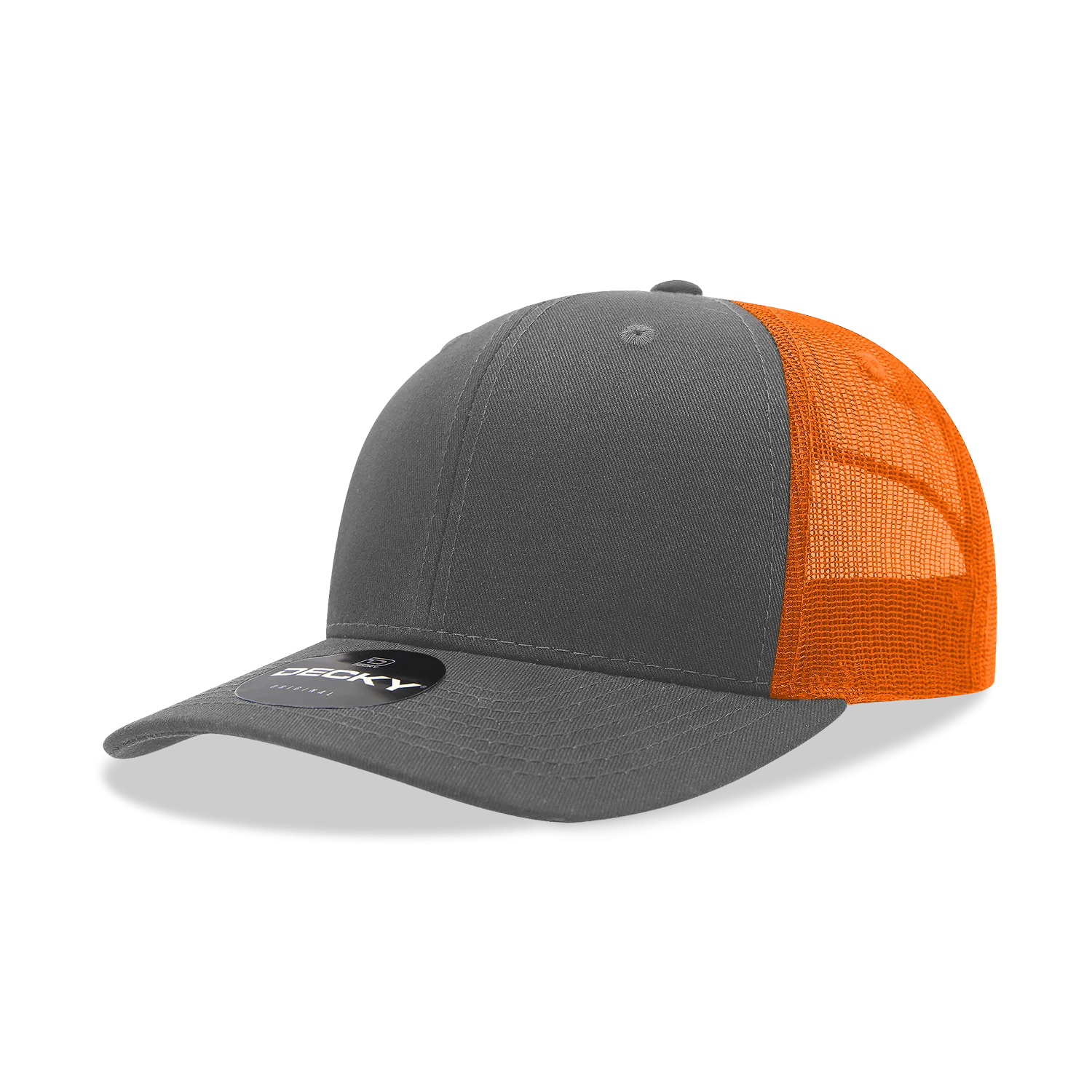 Decky 6021 - Classic Trucker Hat, 6 Panel Mid Profile Trucker Cap