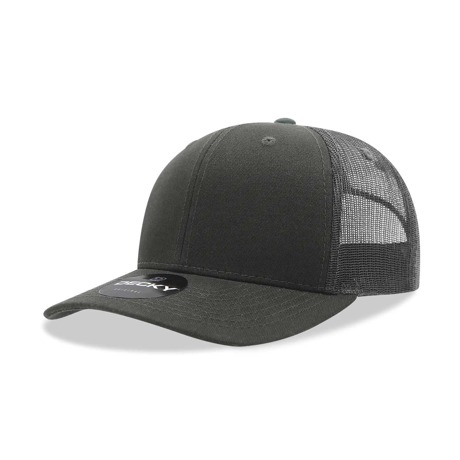 Decky 6021 - Classic Trucker Hat, 6 Panel Mid Profile Trucker Cap