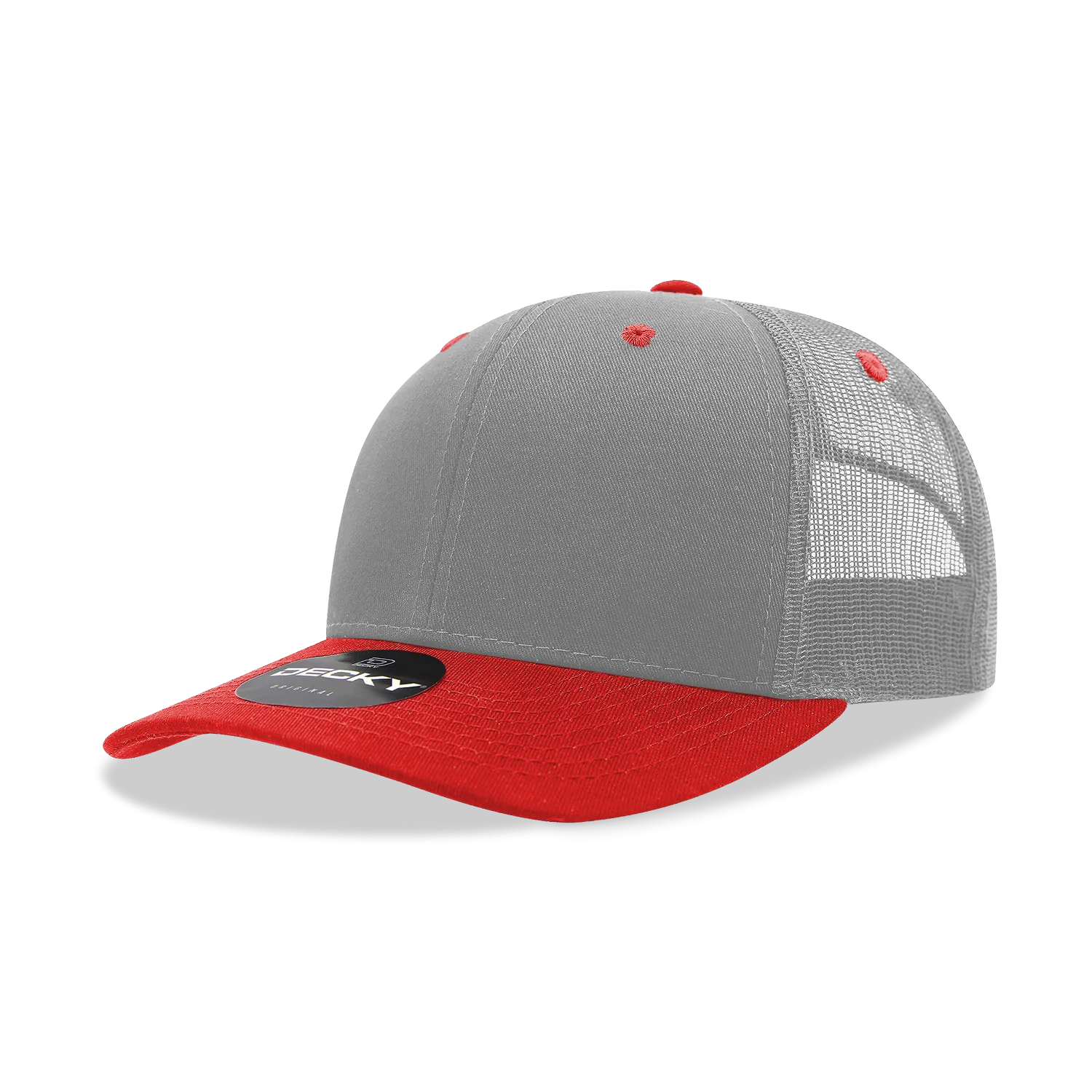 Decky 6021 - Classic Trucker Hat, 6 Panel Mid Profile Trucker Cap