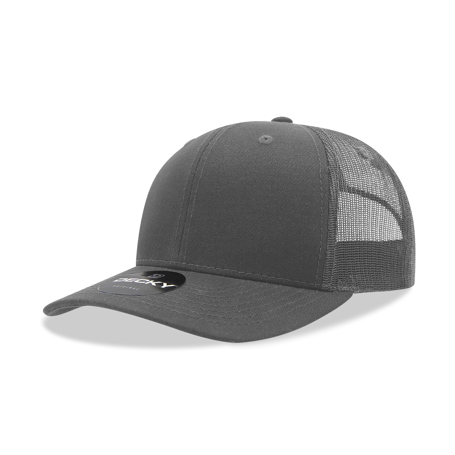 Decky 6021 - Classic Trucker Hat, 6 Panel Mid Profile Trucker Cap