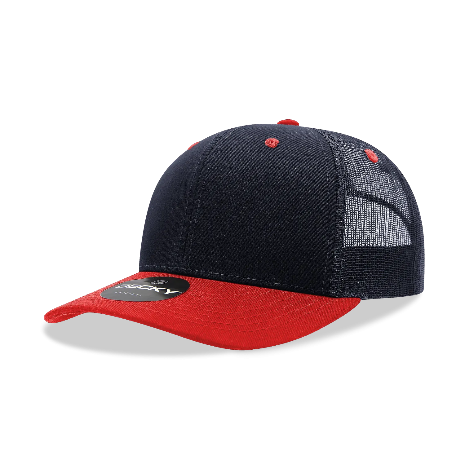 Decky 6021 - Classic Trucker Hat, 6 Panel Mid Profile Trucker Cap