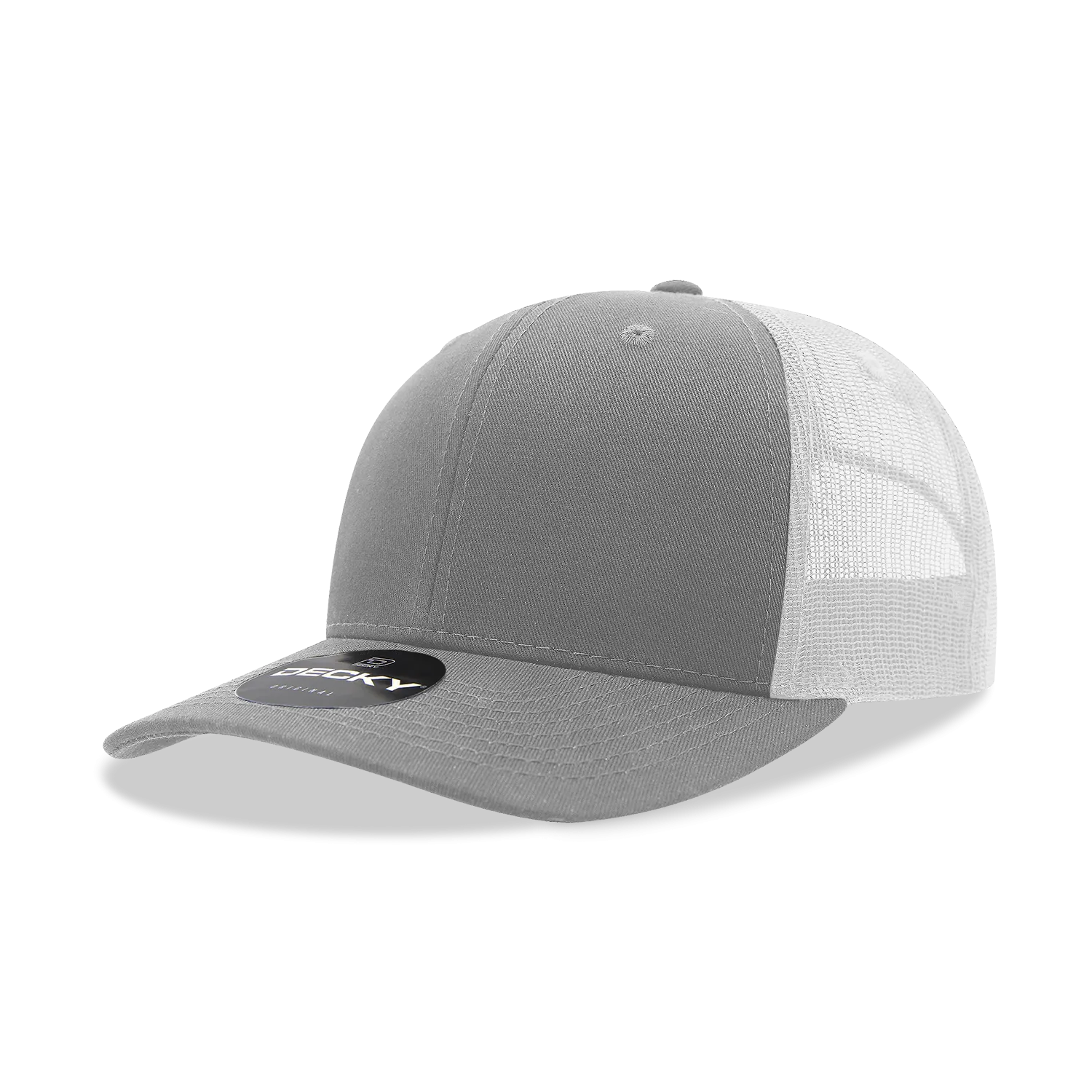 Decky 6021 - Classic Trucker Hat, 6 Panel Mid Profile Trucker Cap