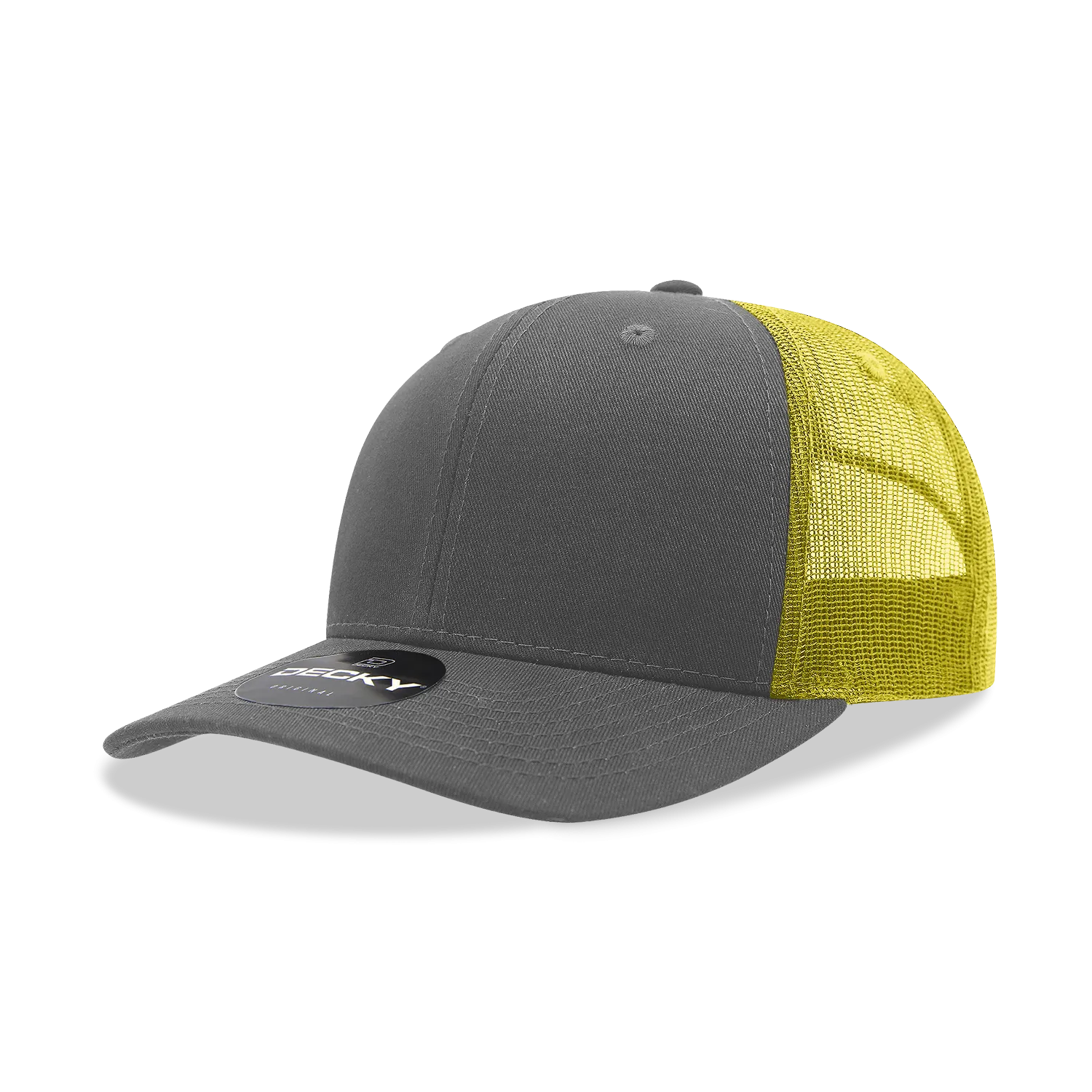 Decky 6021 - Classic Trucker Hat, 6 Panel Mid Profile Trucker Cap