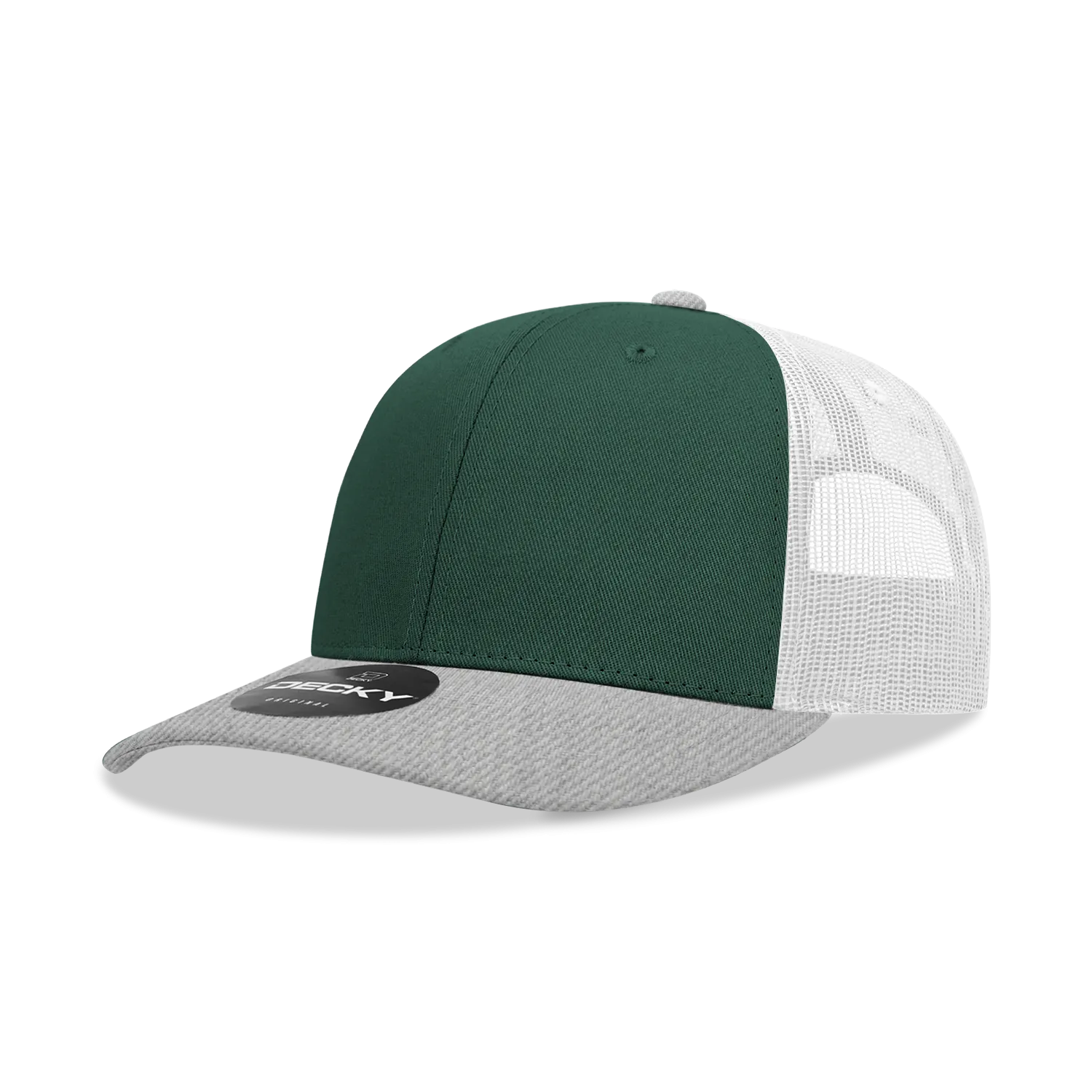 Decky 6021 - Classic Trucker Hat, 6 Panel Mid Profile Trucker Cap