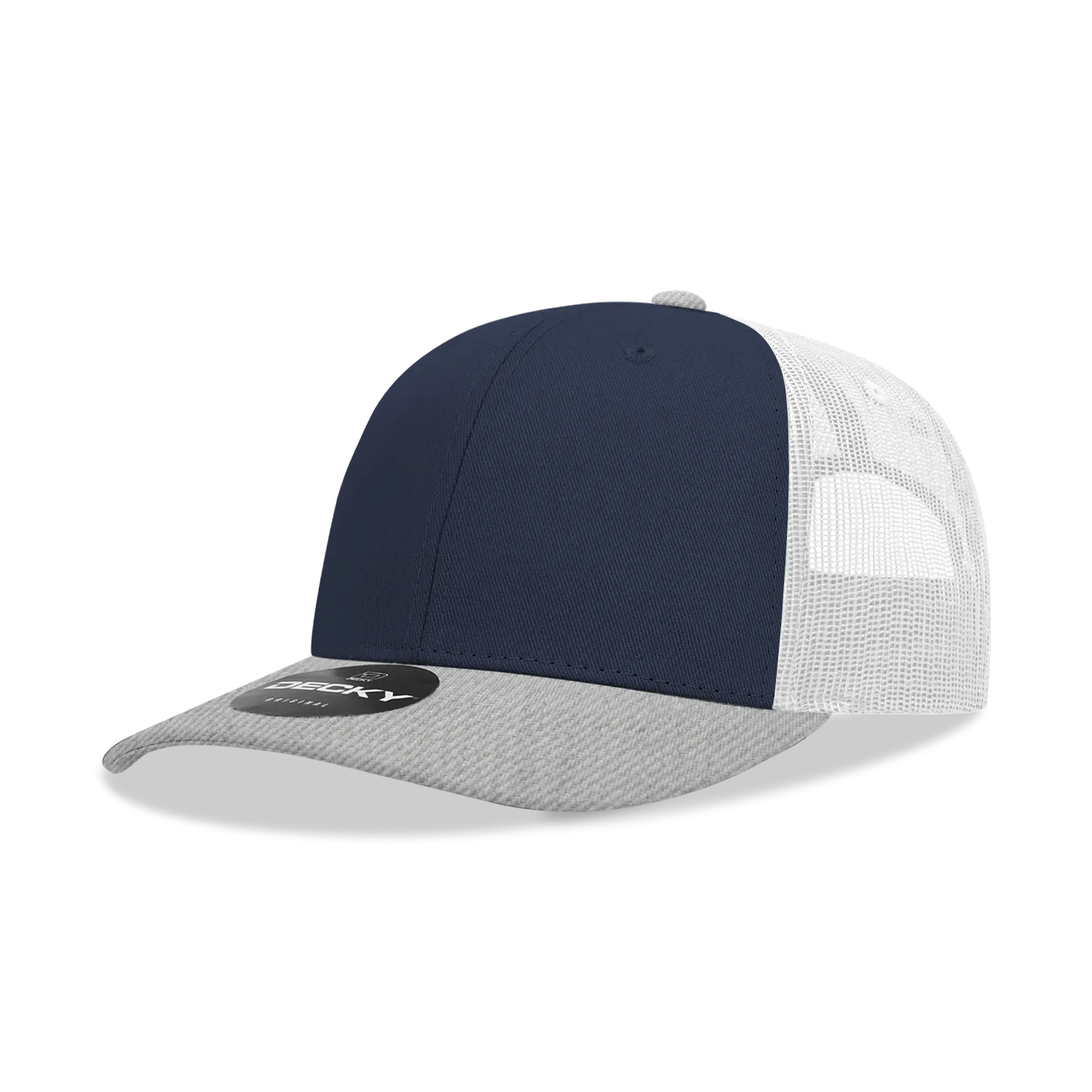 Decky 6021 - Classic Trucker Hat, 6 Panel Mid Profile Trucker Cap