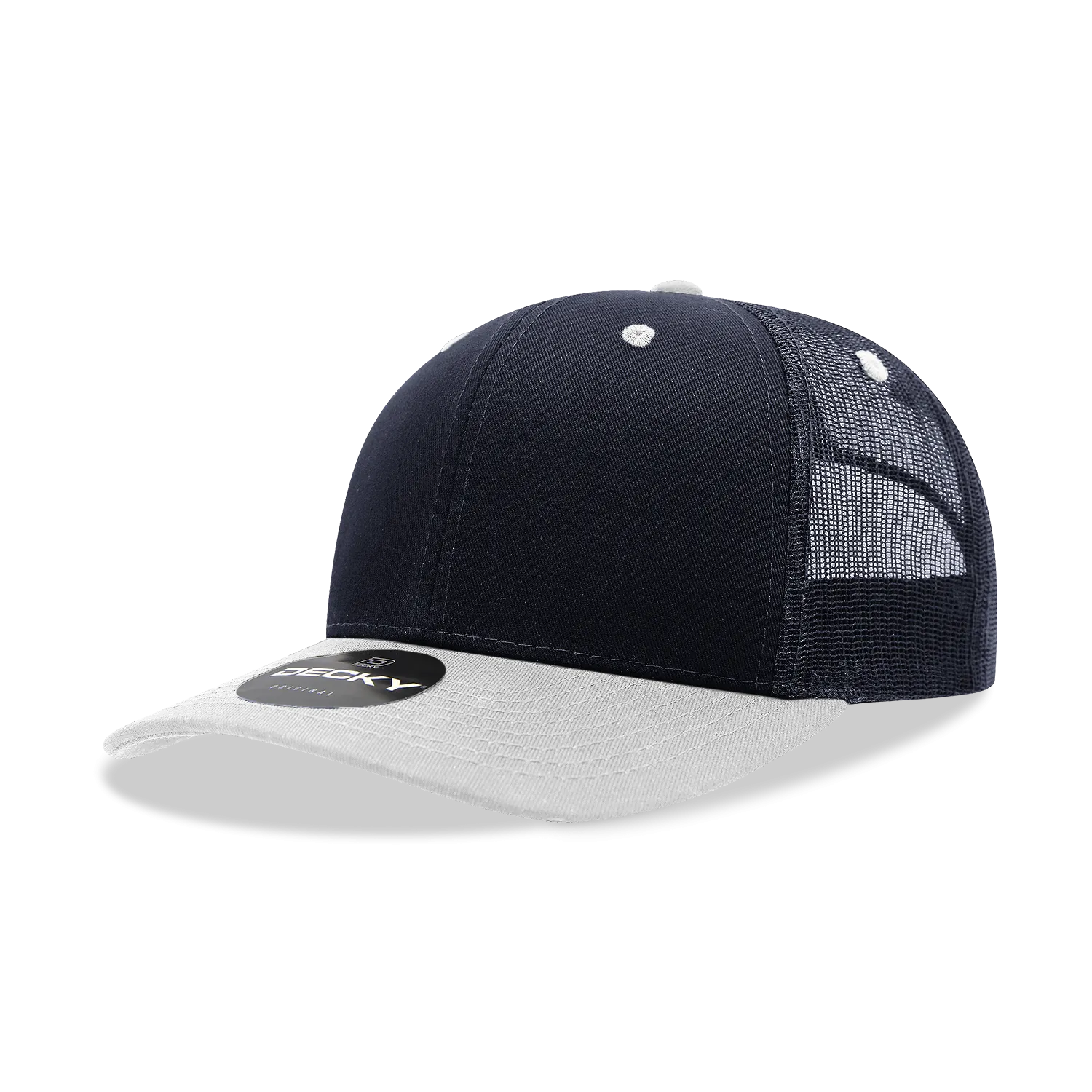 Decky 6021 - Classic Trucker Hat, 6 Panel Mid Profile Trucker Cap