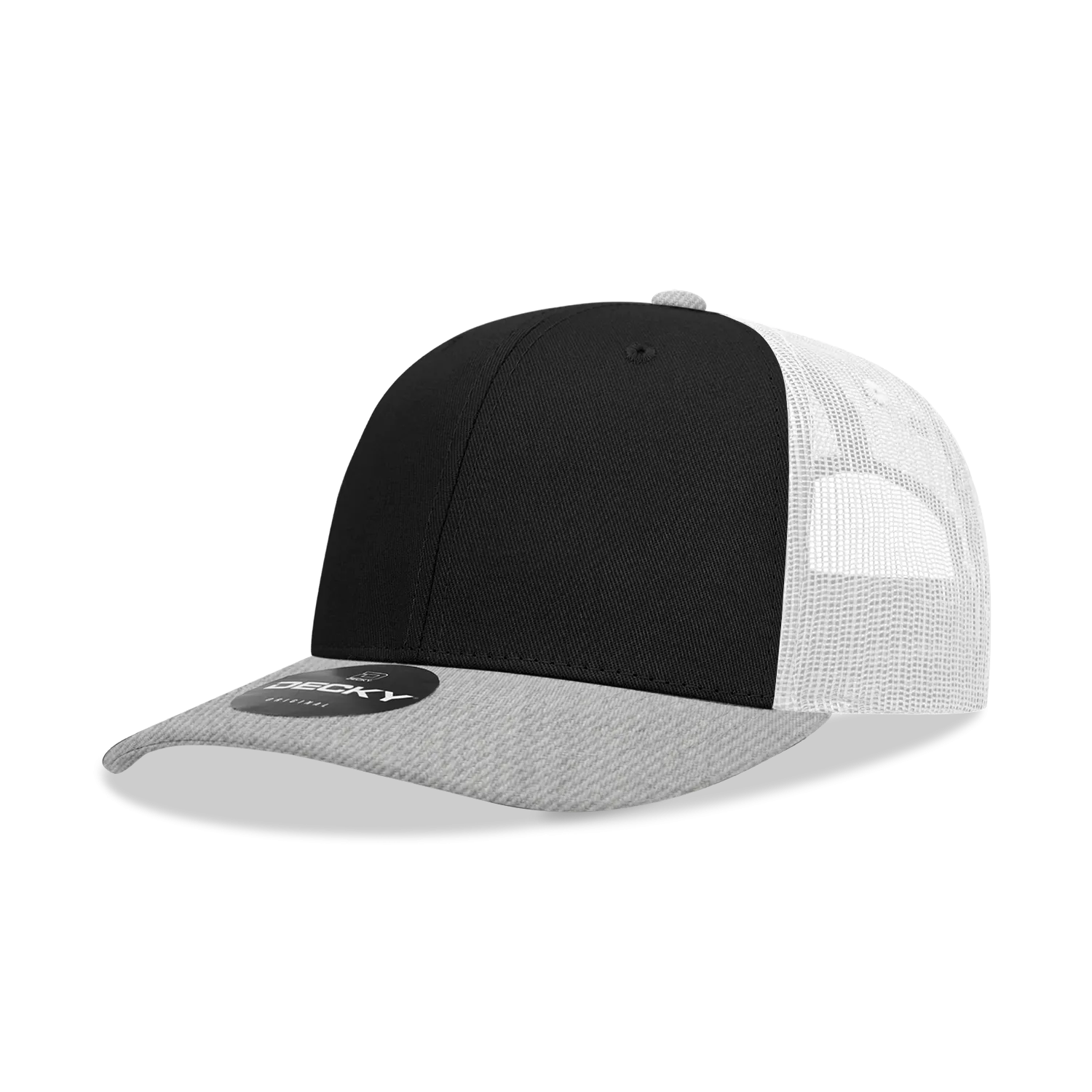 Decky 6021 - Classic Trucker Hat, 6 Panel Mid Profile Trucker Cap