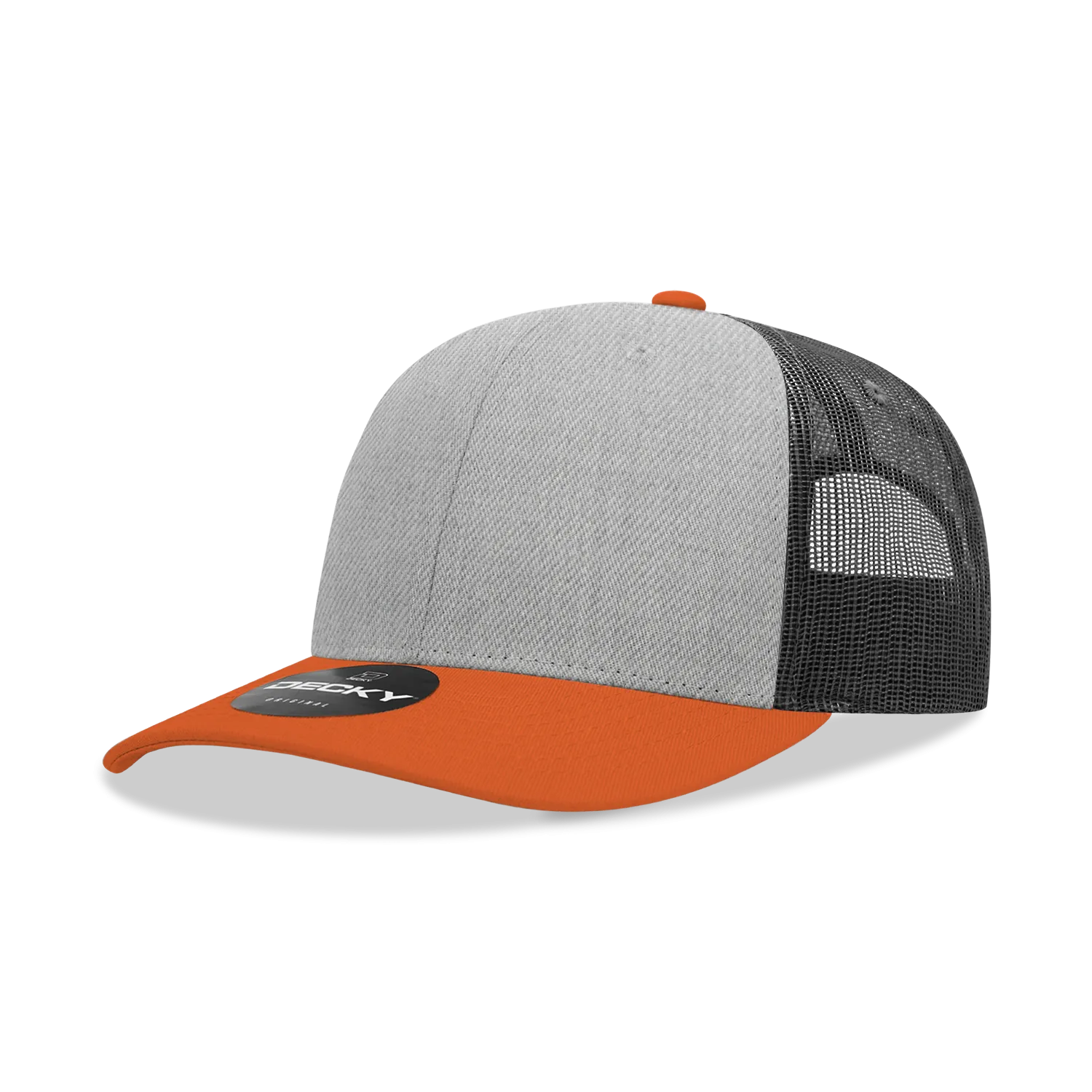 Decky 6021 - Classic Trucker Hat, 6 Panel Mid Profile Trucker Cap