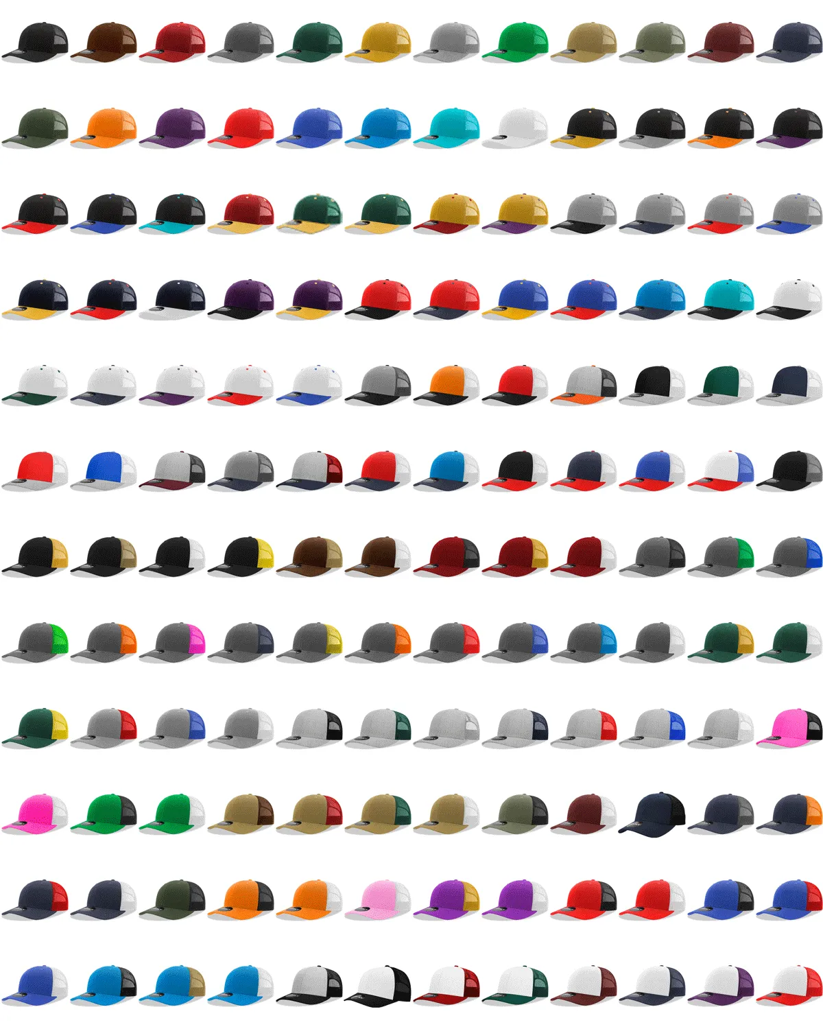 Decky 6021 - Classic Trucker Hat, 6 Panel Mid Profile Trucker Cap