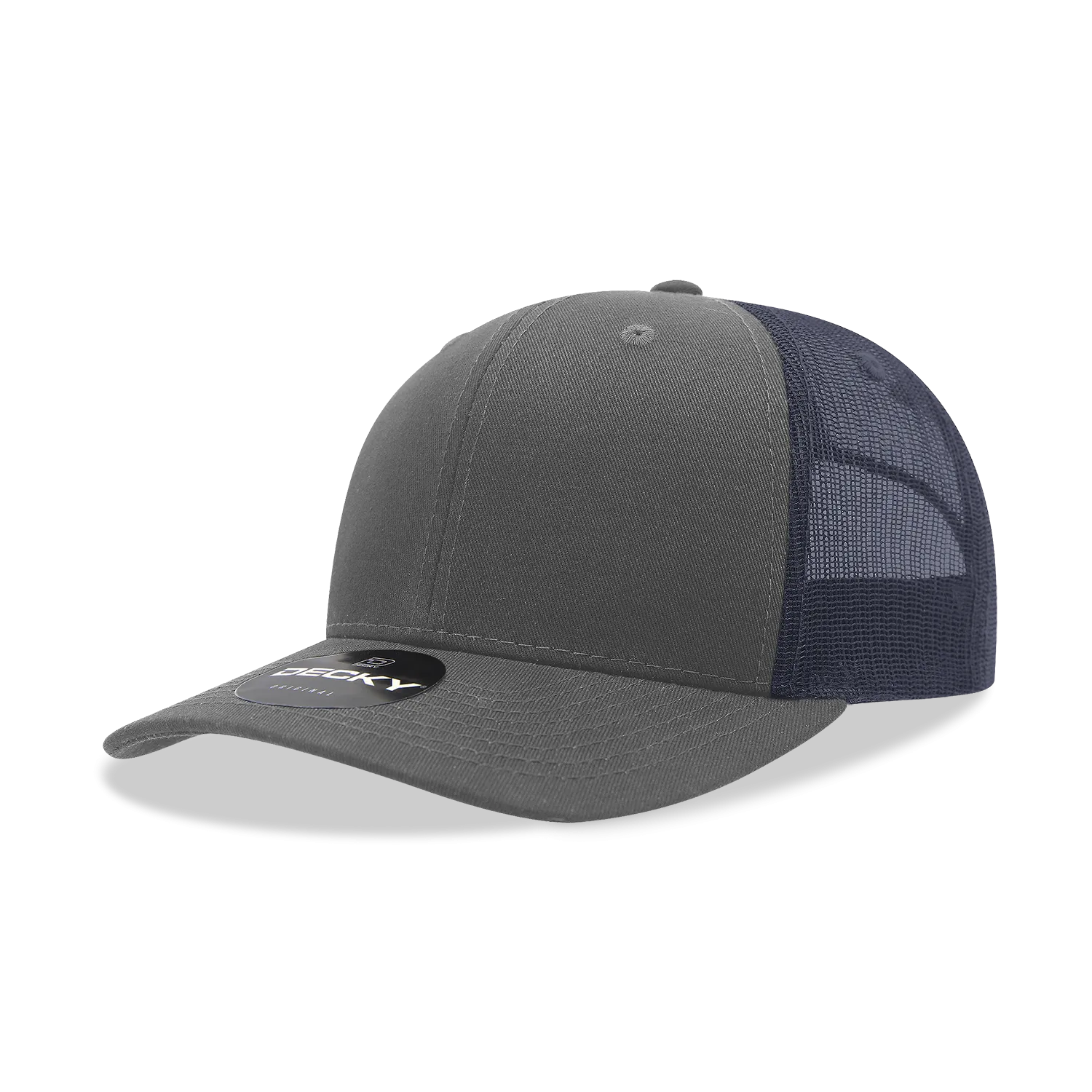 Decky 6021 - Classic Trucker Hat, 6 Panel Mid Profile Trucker Cap