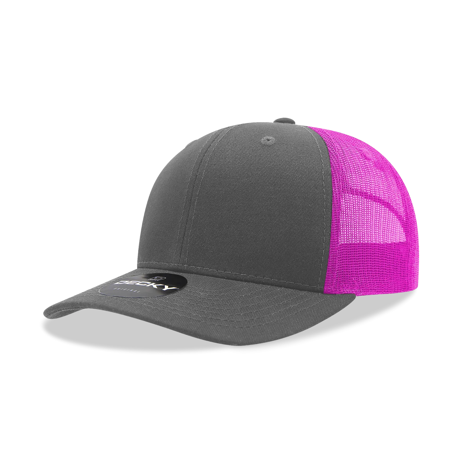 Decky 6021 - Classic Trucker Hat, 6 Panel Mid Profile Trucker Cap