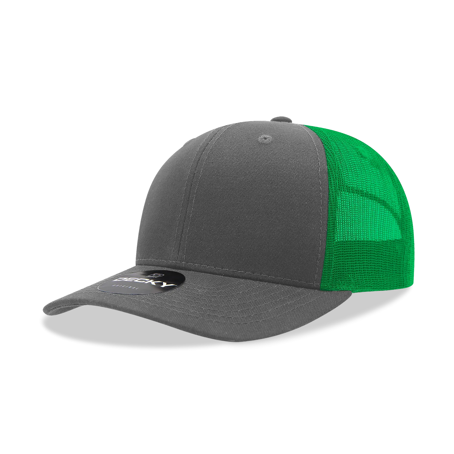 Decky 6021 - Classic Trucker Hat, 6 Panel Mid Profile Trucker Cap