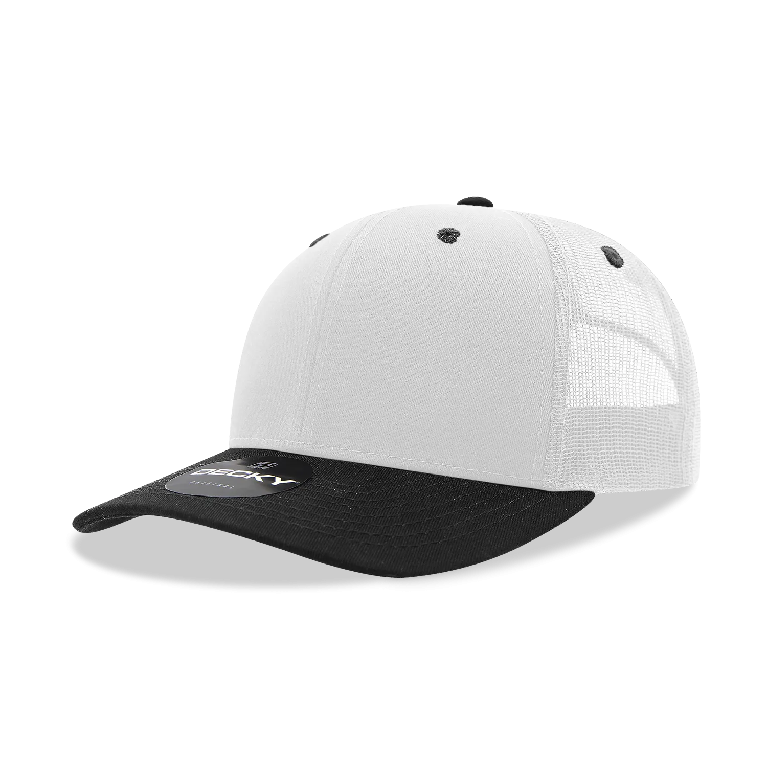 Decky 6021 - Classic Trucker Hat, 6 Panel Mid Profile Trucker Cap
