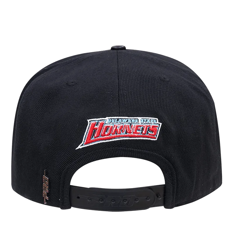 DELAWARE STATE UNIVERSITY CLASSIC UNISEX WOOL SNAPBACK HAT (BLACK)