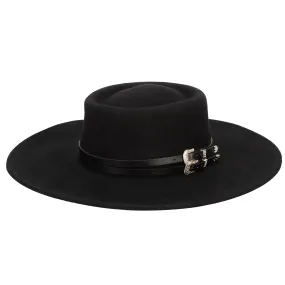 Ella - Women's Telescope Boater W/ Double Western Belt Band