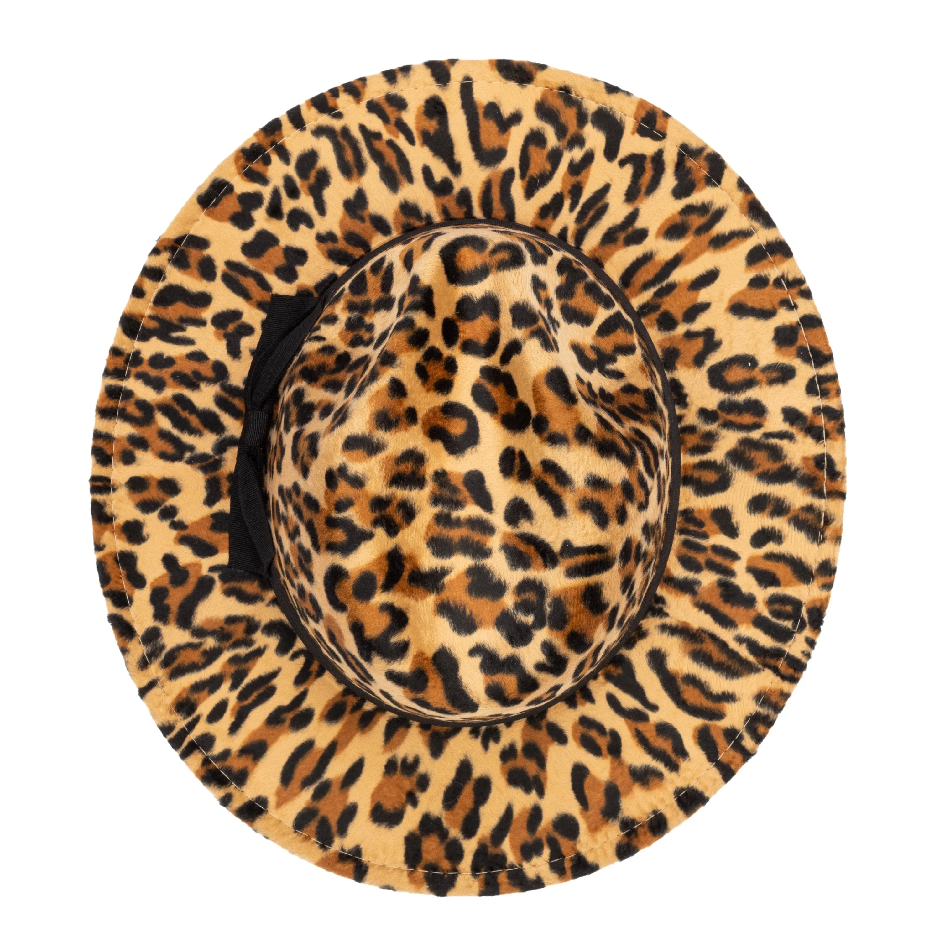 Faux Felt Leopard Print Fedora