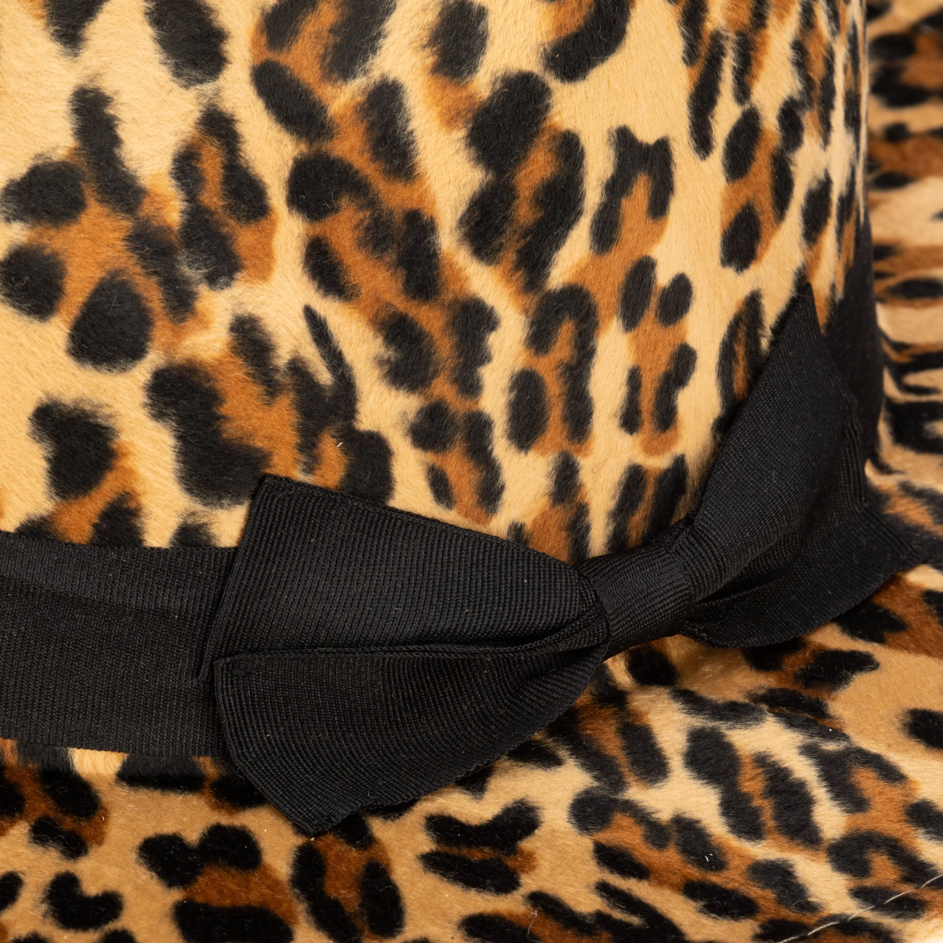 Faux Felt Leopard Print Fedora