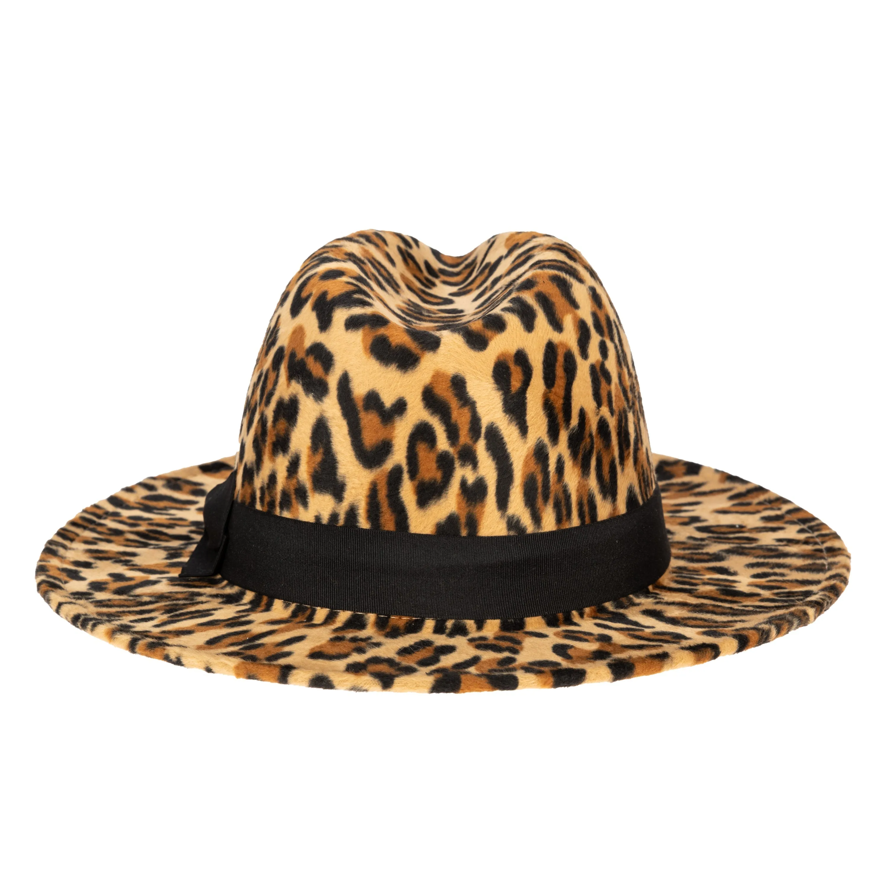 Faux Felt Leopard Print Fedora