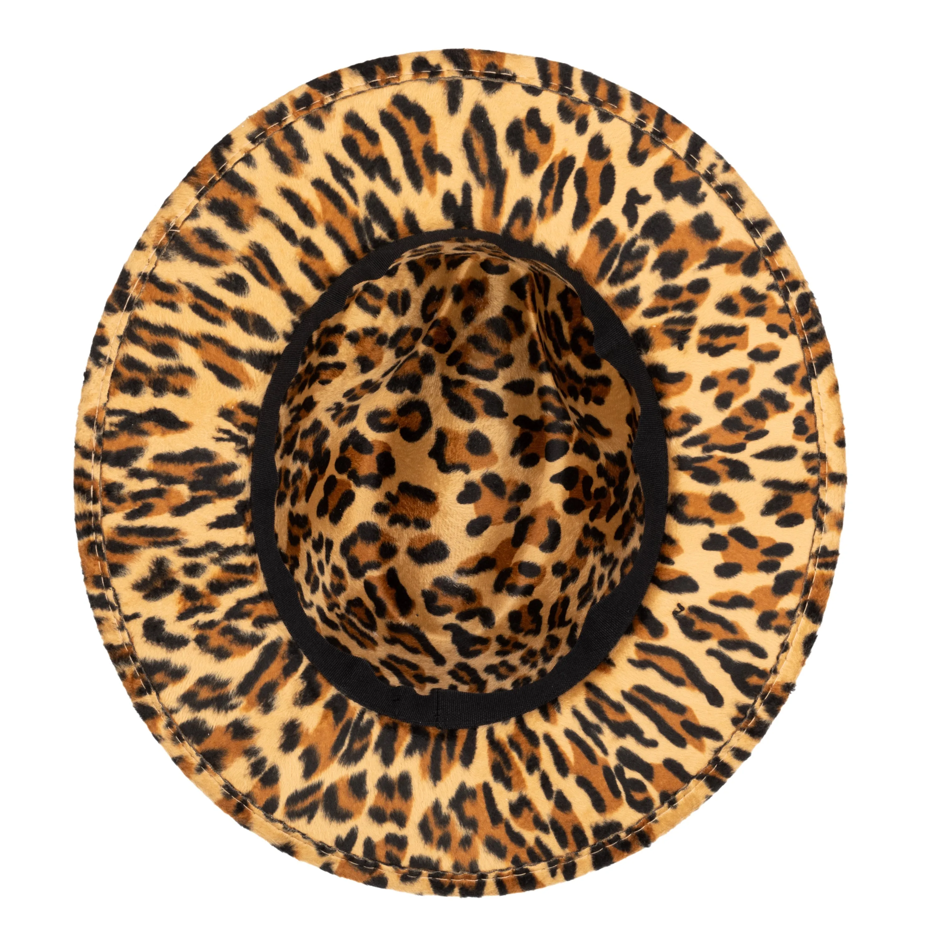 Faux Felt Leopard Print Fedora