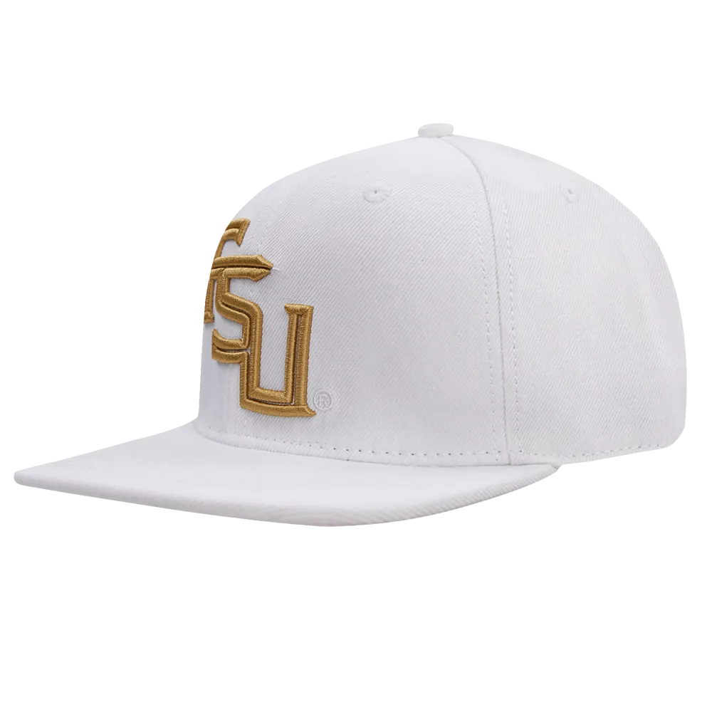 FLORIDA STATE UNIVERSITY CLASSIC UNISEX WOOL SNAPBACK HAT (WHITE)