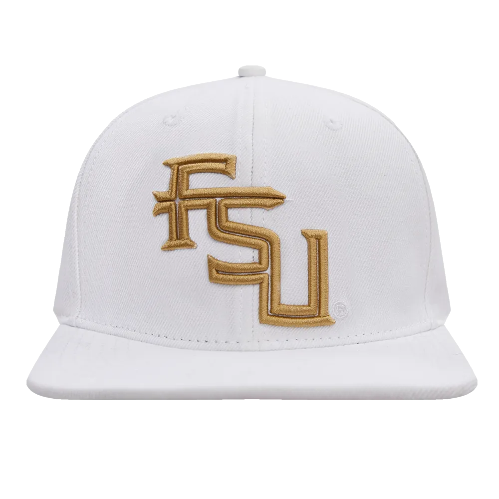 FLORIDA STATE UNIVERSITY CLASSIC UNISEX WOOL SNAPBACK HAT (WHITE)