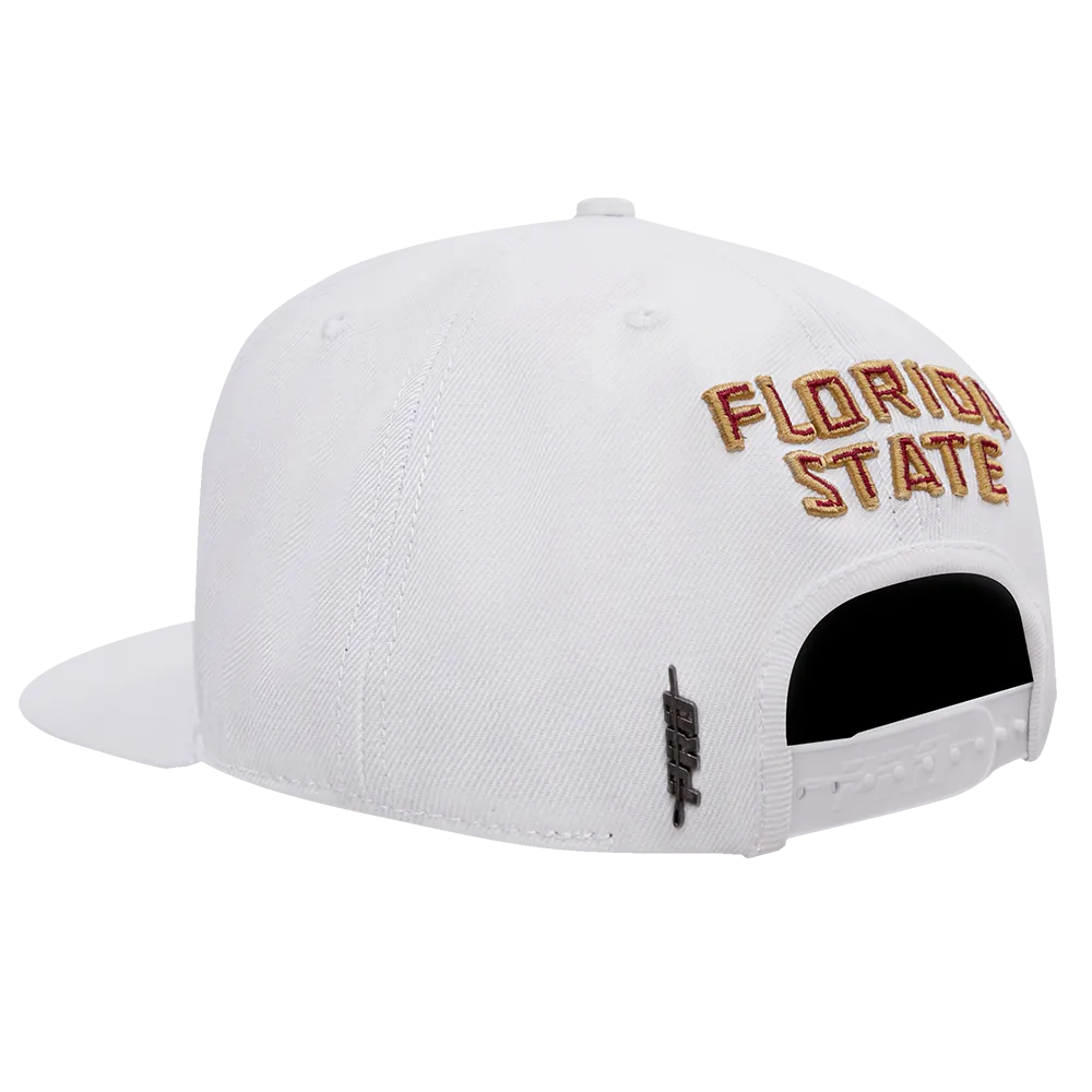 FLORIDA STATE UNIVERSITY CLASSIC UNISEX WOOL SNAPBACK HAT (WHITE)