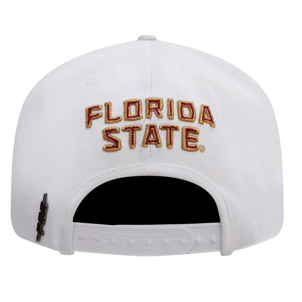 FLORIDA STATE UNIVERSITY CLASSIC UNISEX WOOL SNAPBACK HAT (WHITE)