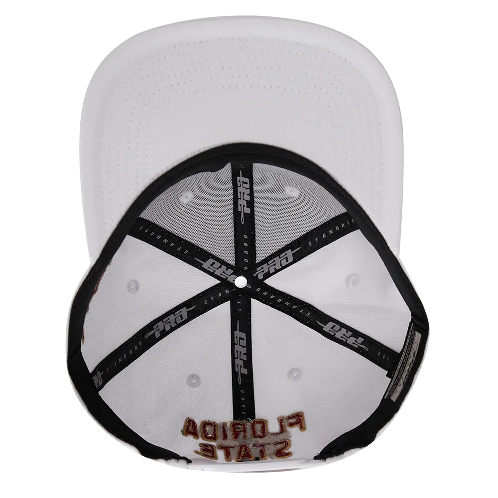 FLORIDA STATE UNIVERSITY CLASSIC UNISEX WOOL SNAPBACK HAT (WHITE)