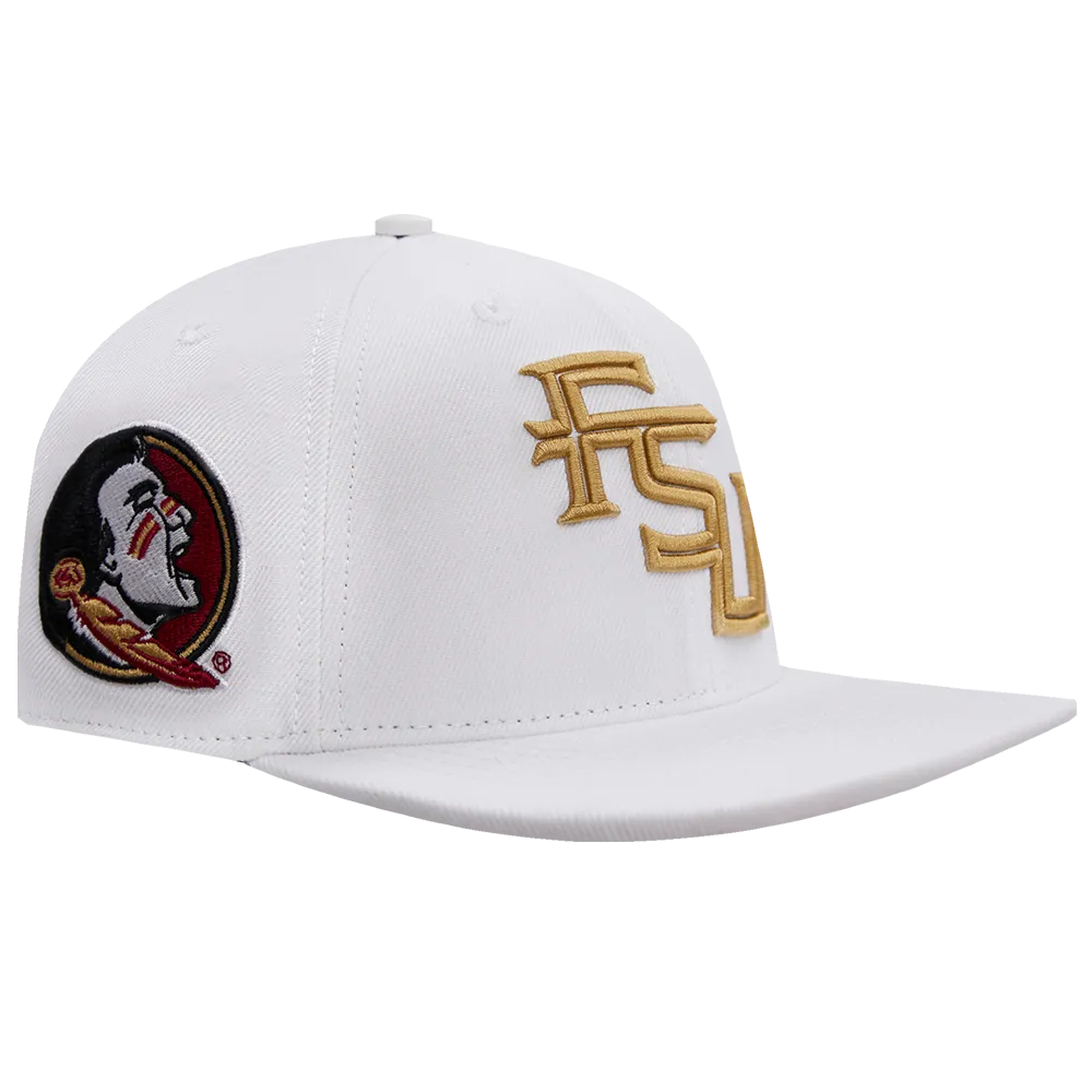 FLORIDA STATE UNIVERSITY CLASSIC UNISEX WOOL SNAPBACK HAT (WHITE)