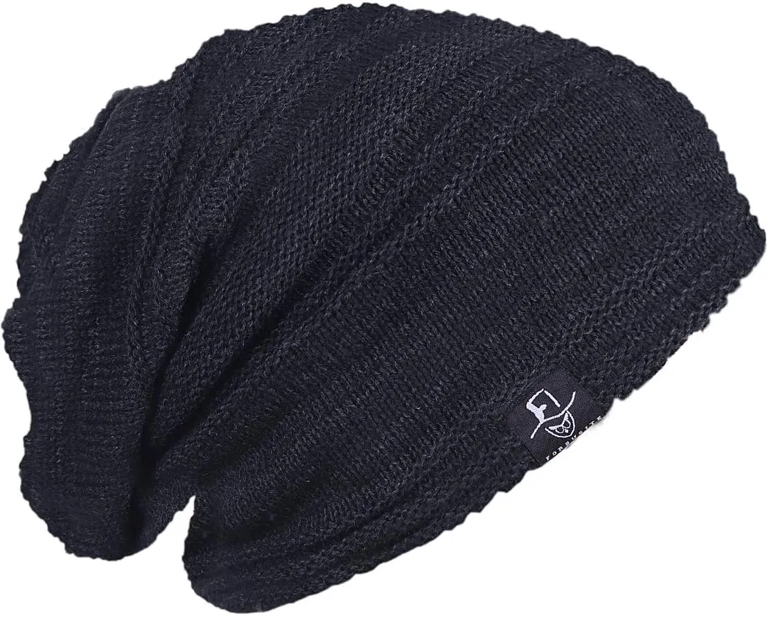 FORBUSITE Mens Slouchy Long Oversized Beanie Knit Cap for Summer Winter B08
