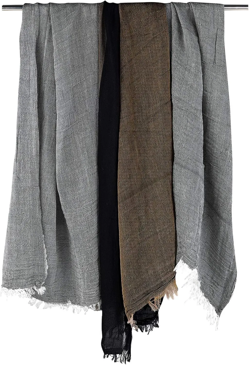 GERINLY Color Block Spring Scarf for Men Long Neck Wraps Shawl Urbanstyle Scarf Gift for Men