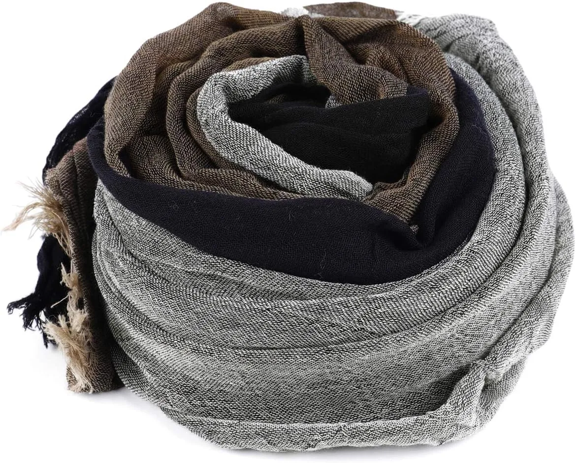 GERINLY Color Block Spring Scarf for Men Long Neck Wraps Shawl Urbanstyle Scarf Gift for Men