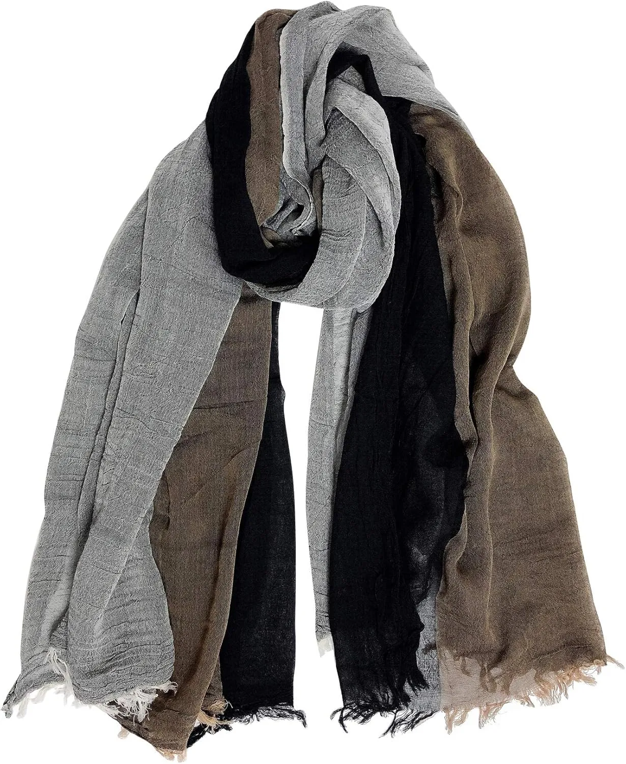 GERINLY Color Block Spring Scarf for Men Long Neck Wraps Shawl Urbanstyle Scarf Gift for Men