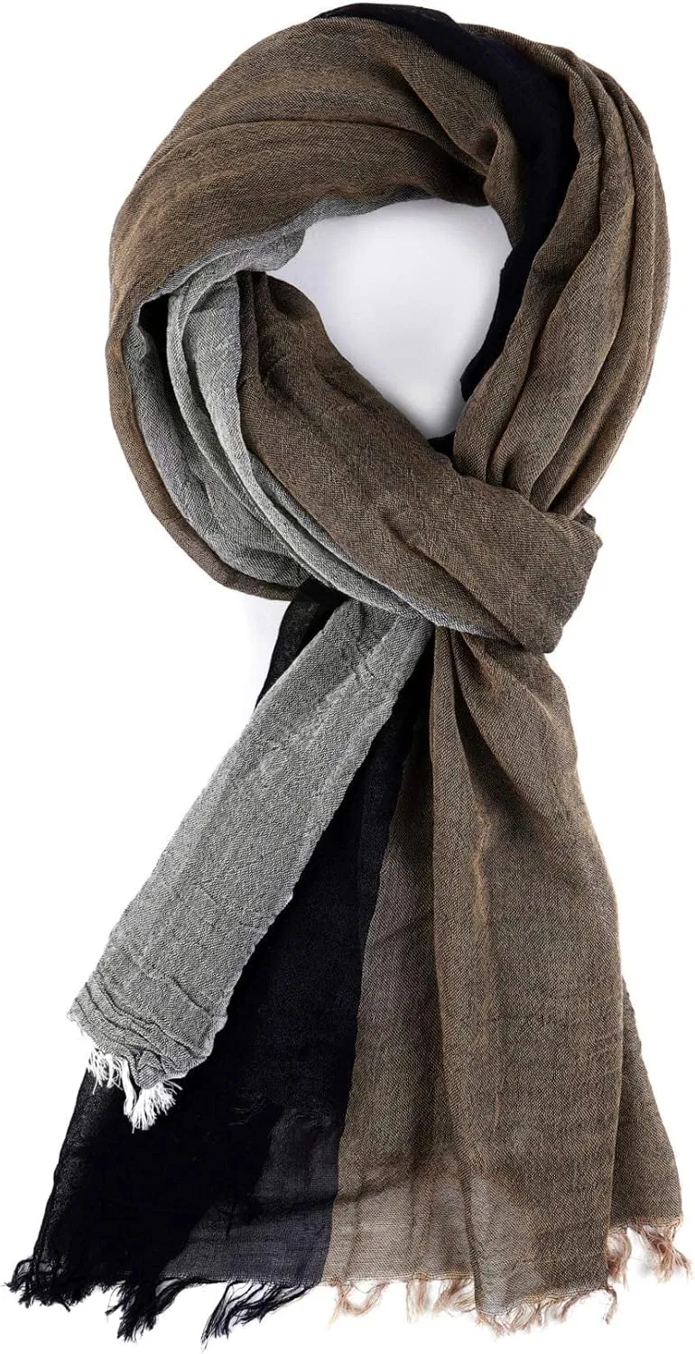 GERINLY Color Block Spring Scarf for Men Long Neck Wraps Shawl Urbanstyle Scarf Gift for Men