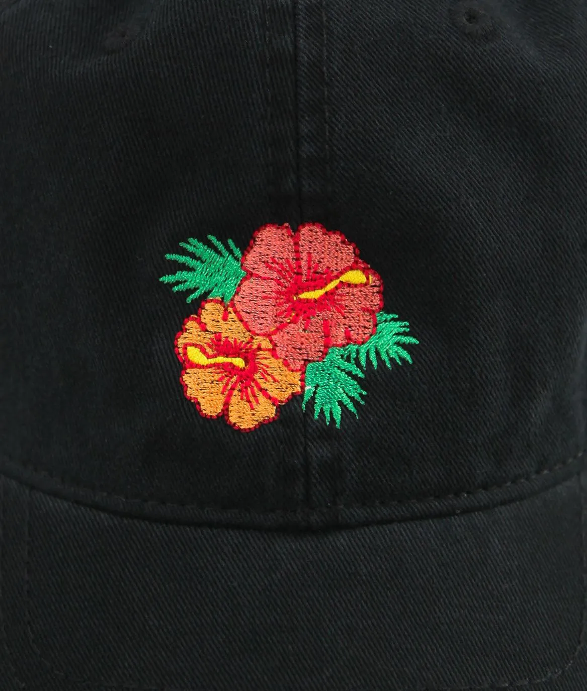 Hibiscus Embroidered Dad Hat