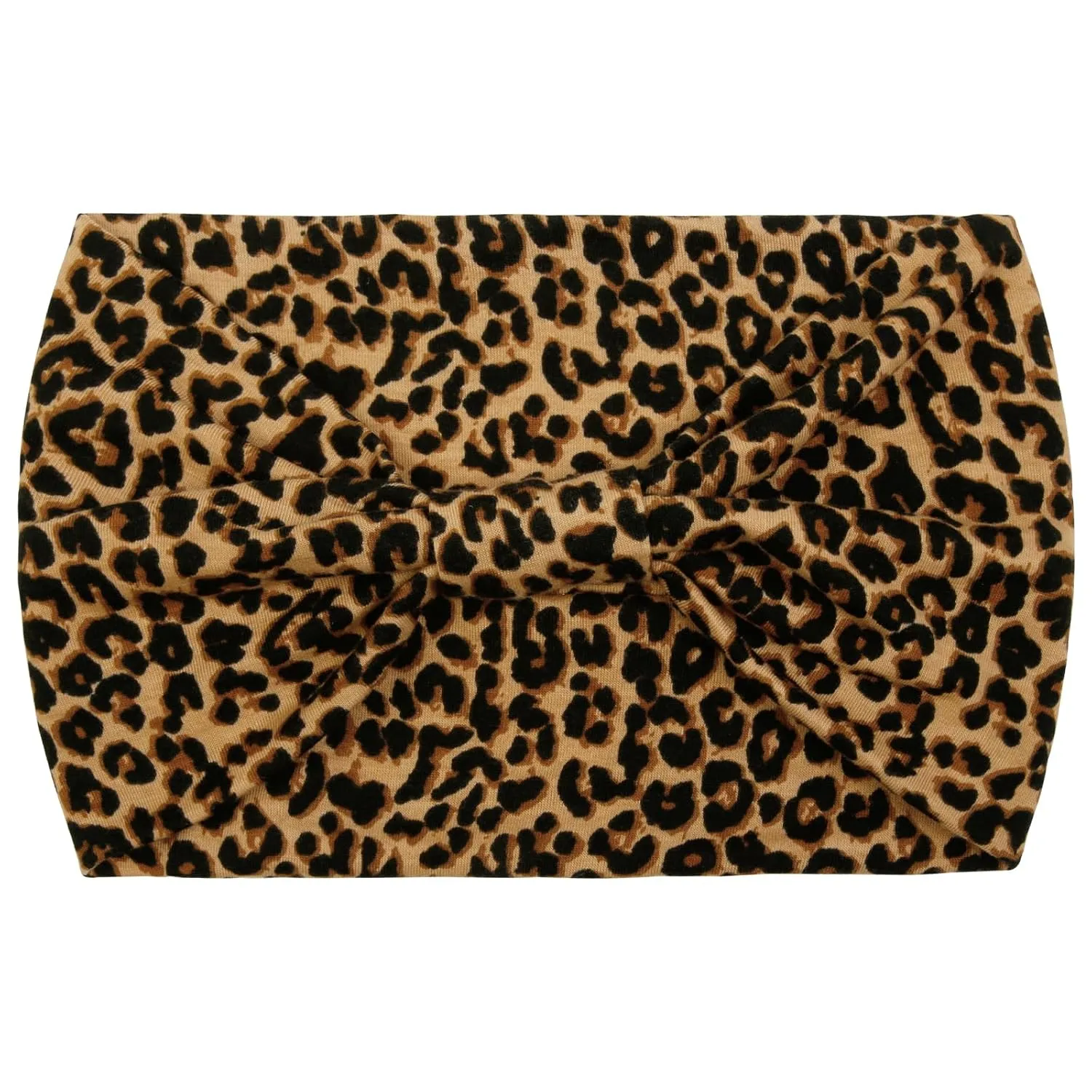 Huachi Wide Headbands for Women African Leopard Printed Head Bands for Womens Hair Knotted Non Slip Headwrap Turban Sport Yoga Girls Bandeau Hair Accessories (Pack of 4)
