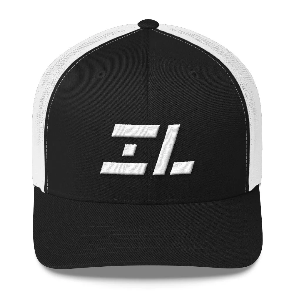 Illinois - Mesh Back Trucker Cap - White Embroidery - IL - Many Hat Color Options Available