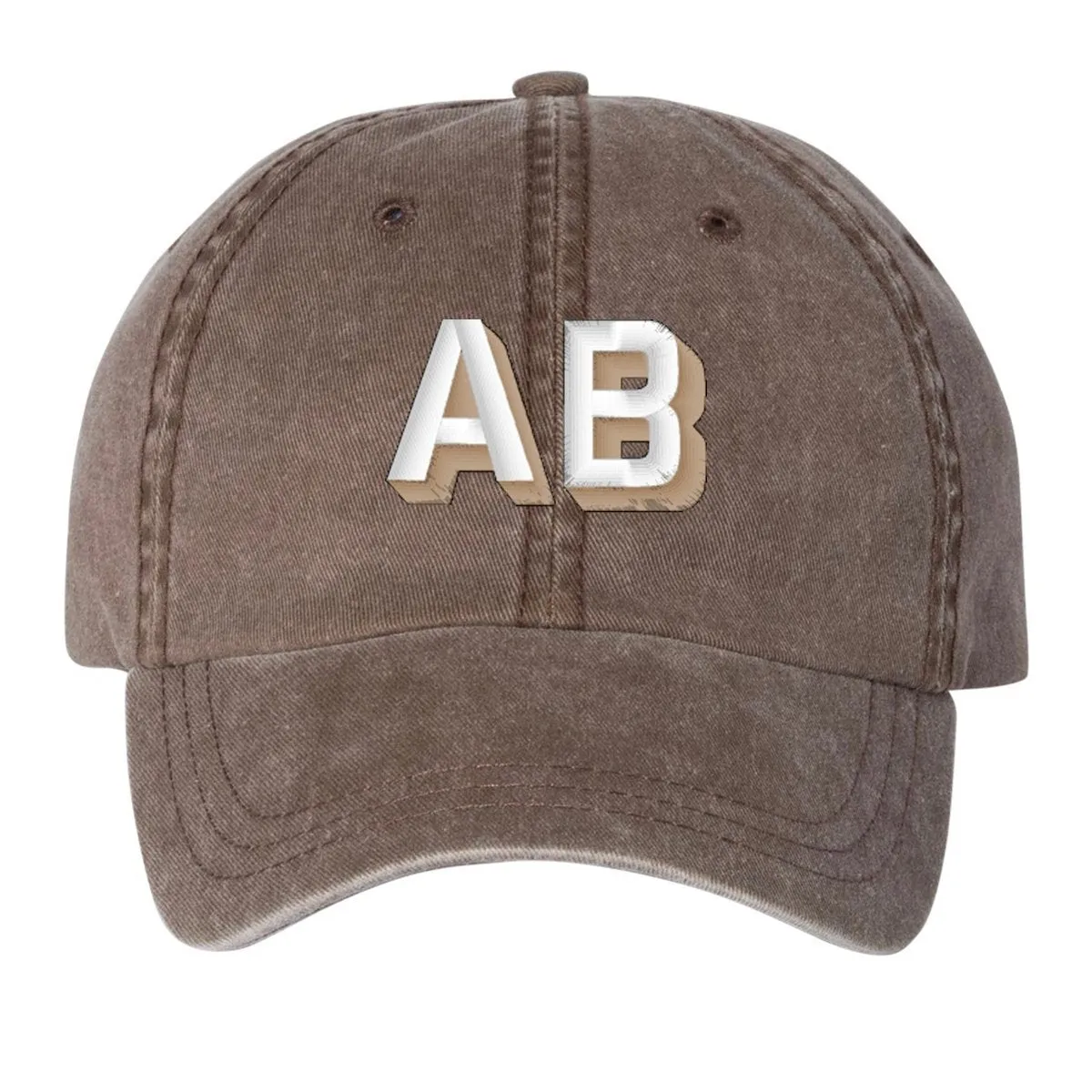 Initialed Shadow Block Letters Baseball Hat