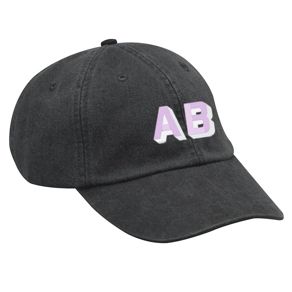 Initialed Shadow Block Letters Baseball Hat