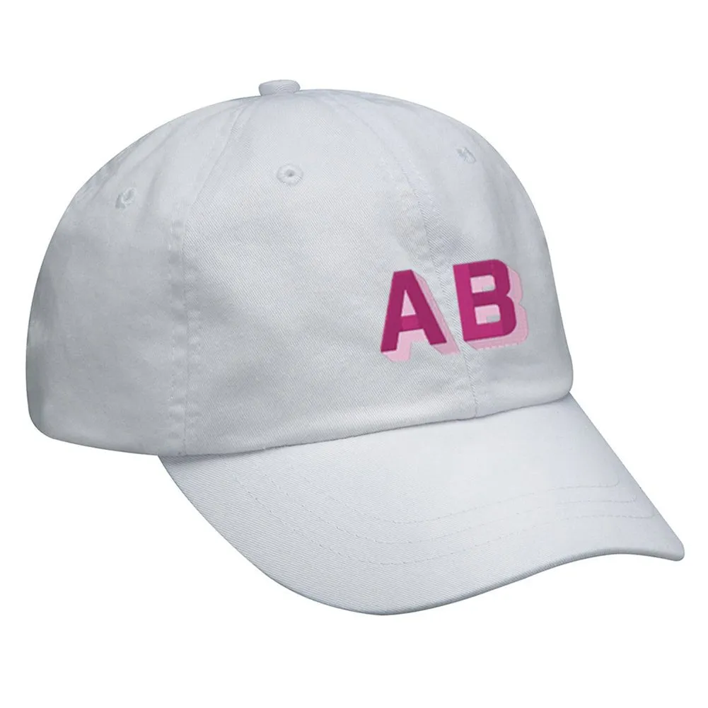 Initialed Shadow Block Letters Baseball Hat