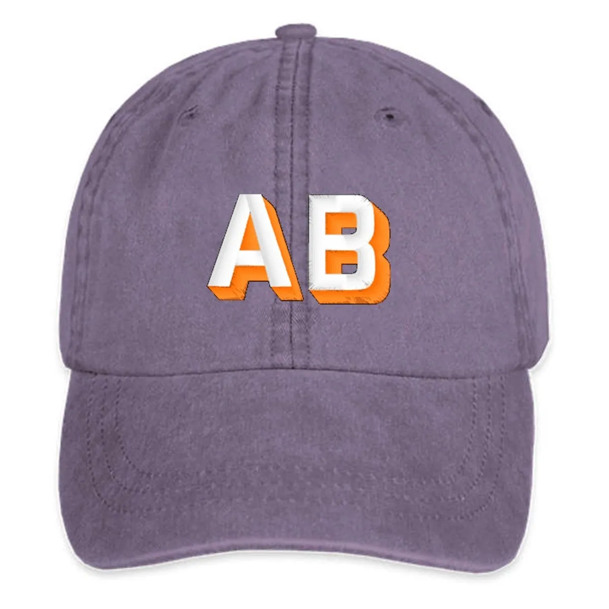 Initialed Shadow Block Letters Baseball Hat
