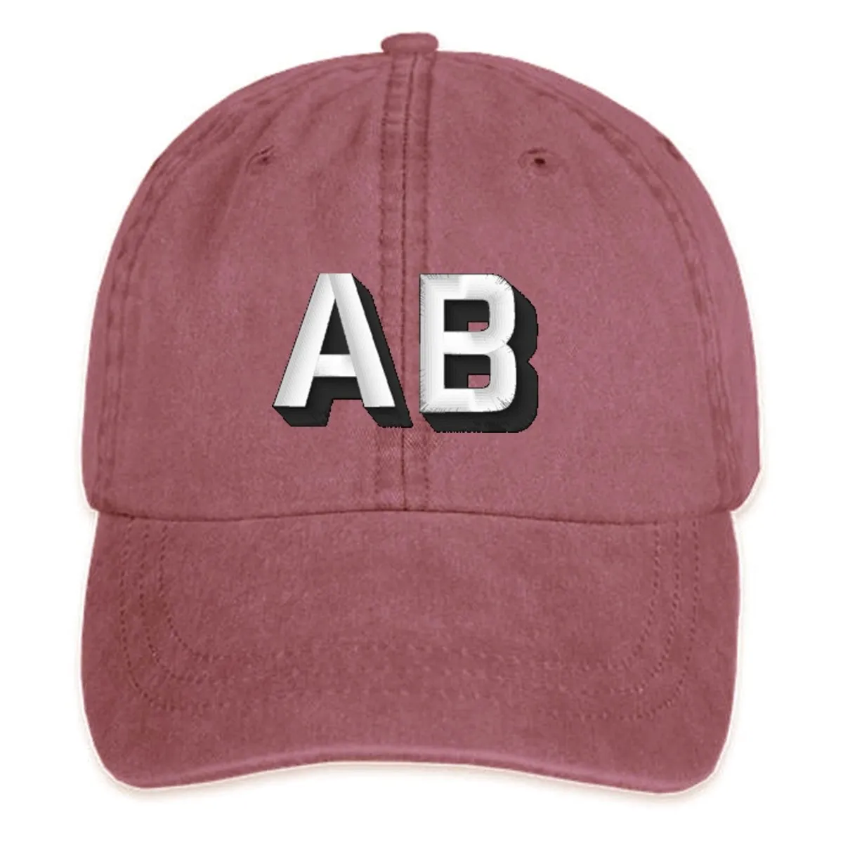 Initialed Shadow Block Letters Baseball Hat