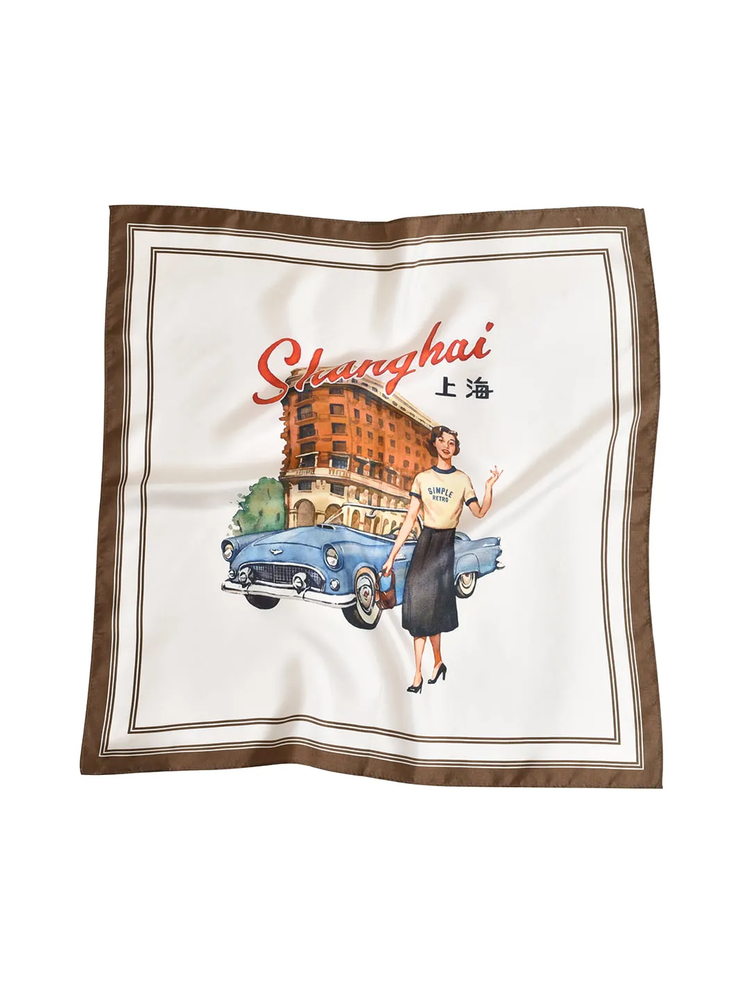 Jack City Illustration Silk Square Scarf