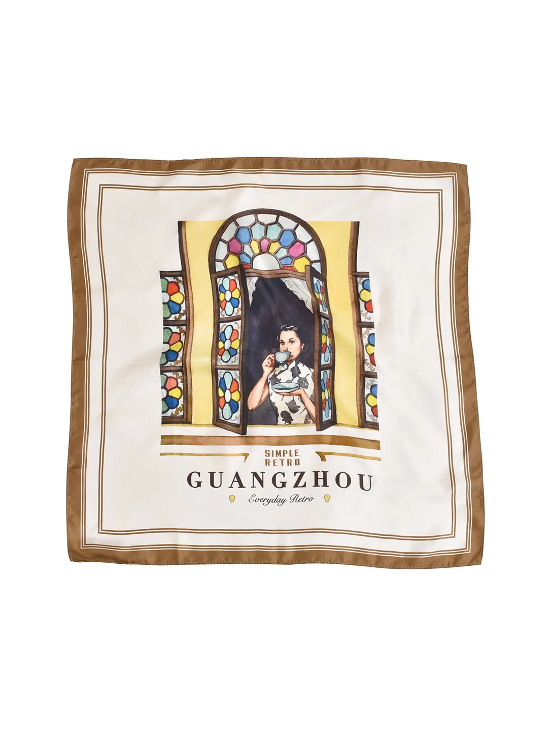 Jack City Illustration Silk Square Scarf