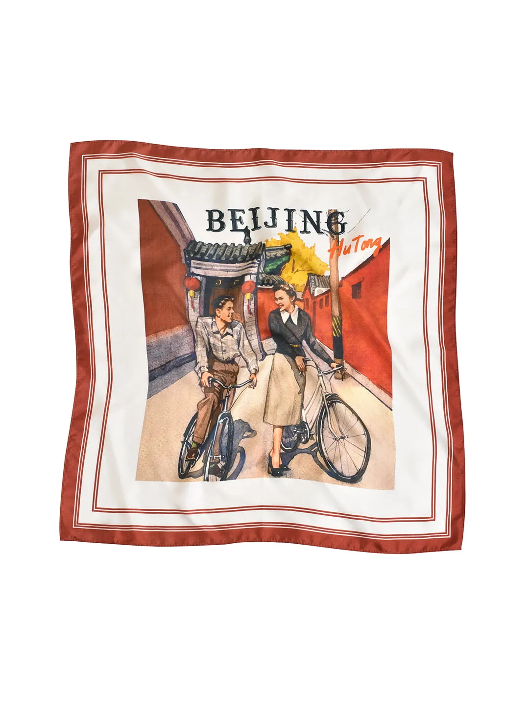 Jack City Illustration Silk Square Scarf