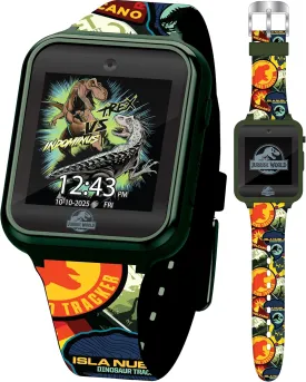 Jurassic World Kids Interactive Smart Watch with Touchscreen, Camera, Games, Pedometer, Alarm Fun Learning Digital Watch for Boys & Girls  Jurassic-Themed Silicone Strap  Fits Wrists 5.5-8